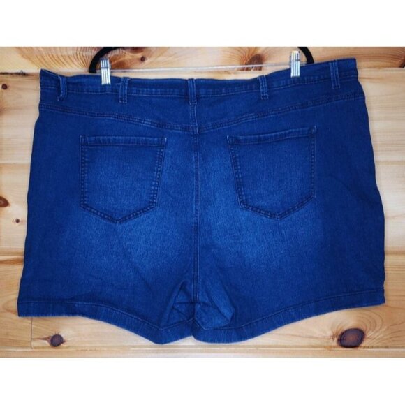 Gloria Vanderbilt Amanda Shorts Blue Denim Pockets Zip Stretch Size 24W - Picture 7 of 10